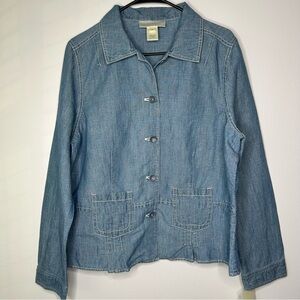 NWT Susan Bristol Denim Blue Women's Button Front Jacket Size XL